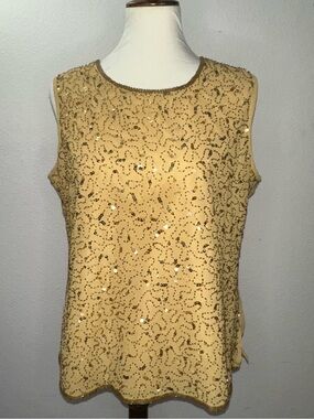 Notations Gold Sequin Sleeveless Camisole